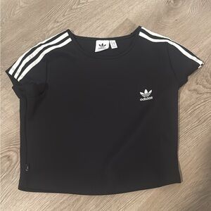 Adidas Black Tee with White Logo